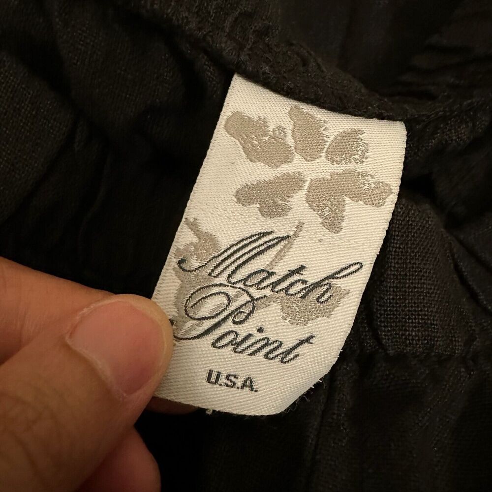 Match Point Linen Basic Pull-On Capri Pants In Bl… - image 8